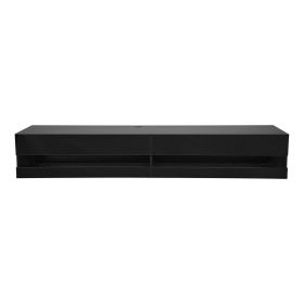 VEVOR Floating TV Stand, 71 in Wall Mount Entertainment Center with Power Outlet & LED Lights