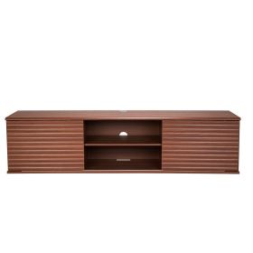 VEVOR Floating TV Stand, 60" Wall Mount Entertainment Center with Adjustable Shelf & Sliding Doors