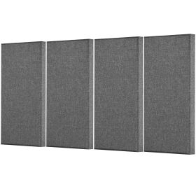 VEVOR 4 PCS Acoustic Panels, 2 inch Thick 23.6 x 11.8 inch Fiberglass Sound Absorbing Panels, Self-adhesive Soundproof Wall Boards, for Studios