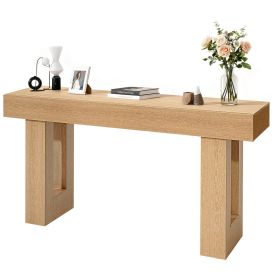 VEVOR 63 in Console Table, Farmhouse Desk Behind the Couch, Wooden Rectangle Entrance Desk, Narrow Long Sofa Table Accent Stand for Hallway, Bedr