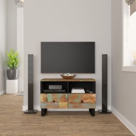 TV Cabinet Multicolor Solid reclaimed wood, engineered wood, iron