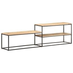 TV Cabinet Mango wood color Rough Mango Wood and Powder-Coated Steel