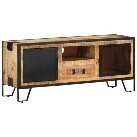 TV Cabinet Natural Mango Wood, Black
