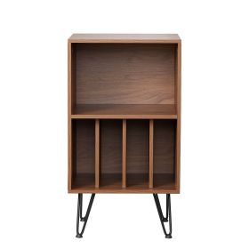 VEVOR Record Player Stand, 3 Tiers Turntable Stand with Record Storage, Vinyl Record Storage Cabinet with Metal Legs for Bedroom, Living Room, Br