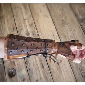 Rivet Lace-up Medieval New Retro Boxing Glove (Option: Khaki)