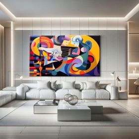 Abstract Colorful Hand Painted Oil Painting Minimal Wall Art Cubism Painting Modern Abstract Wall Art Decor Oversized Wall Art Modern Over Bed De (Style: 01, size: 60x90cm)