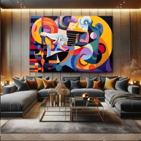 Abstract Colorful Hand Painted Oil Painting Minimal Wall Art Cubism Painting Modern Abstract Wall Art Decor Oversized Wall Art Modern Over Bed De (Style: 01, size: 70x100cm)