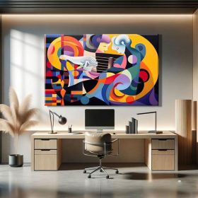 Abstract Colorful Hand Painted Oil Painting Minimal Wall Art Cubism Painting Modern Abstract Wall Art Decor Oversized Wall Art Modern Over Bed De (Style: 01, size: 80x120cm)