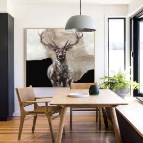 Large Abstract Deer Oil Painting on Canvas Original Hand-painted Stag Canvas Wall Art Modern Animal Painting for Living Room (Style: 01, size: 80x80cm)