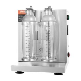 VEVOR Milkshake Maker Machine, 120W Commercial Milk Tea Shaker Machine, Double Head Milk Shake Mixer Machine, 0-180s Adjustable Milkshake Blender (Default: Default)